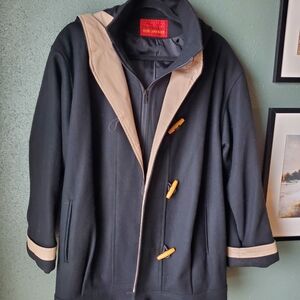 Women's HERMAN KAY BIB Jacket Black and Tan LARGE